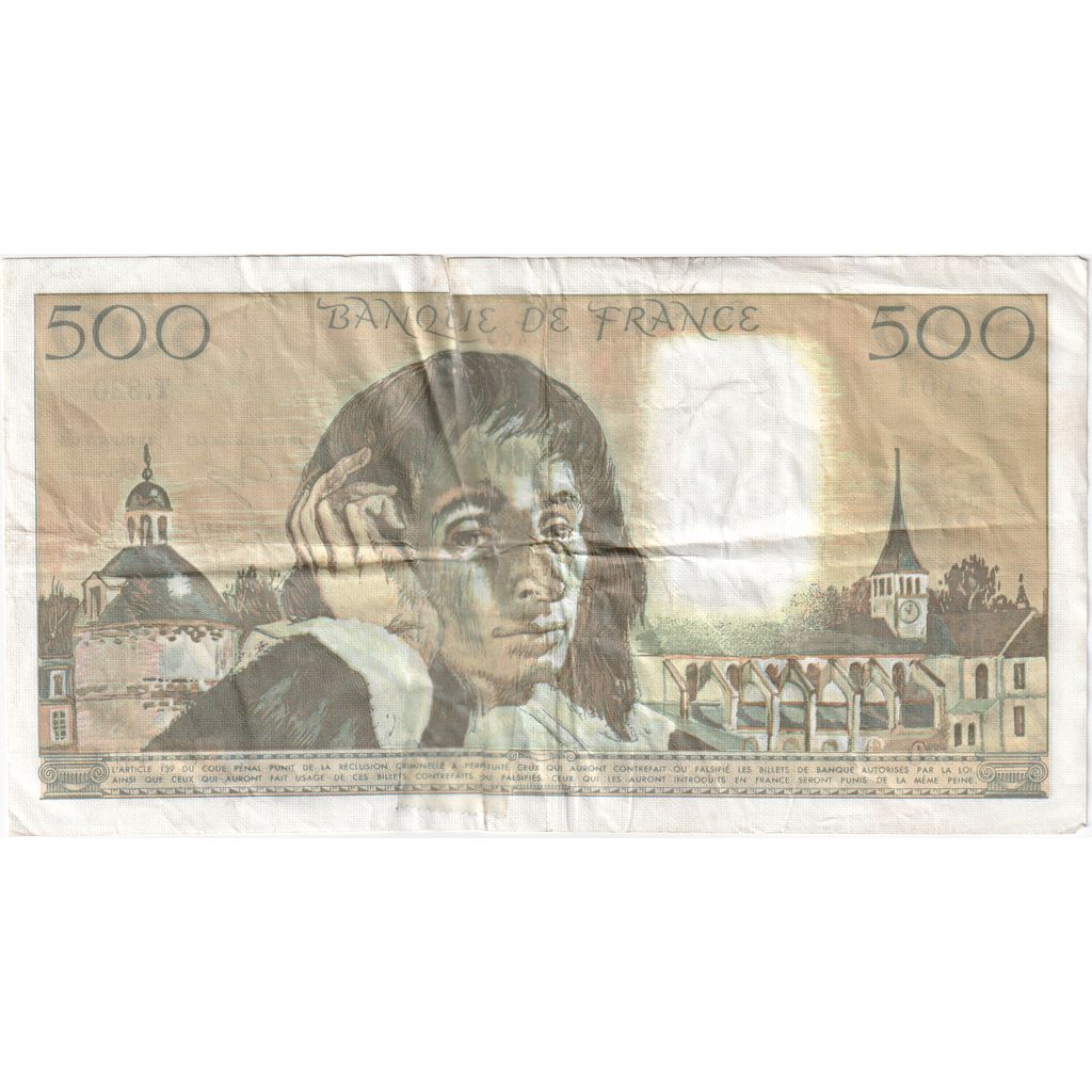 Francja, 500 Francs, Pascal, 1990-07-05, T.320, F(12-15)