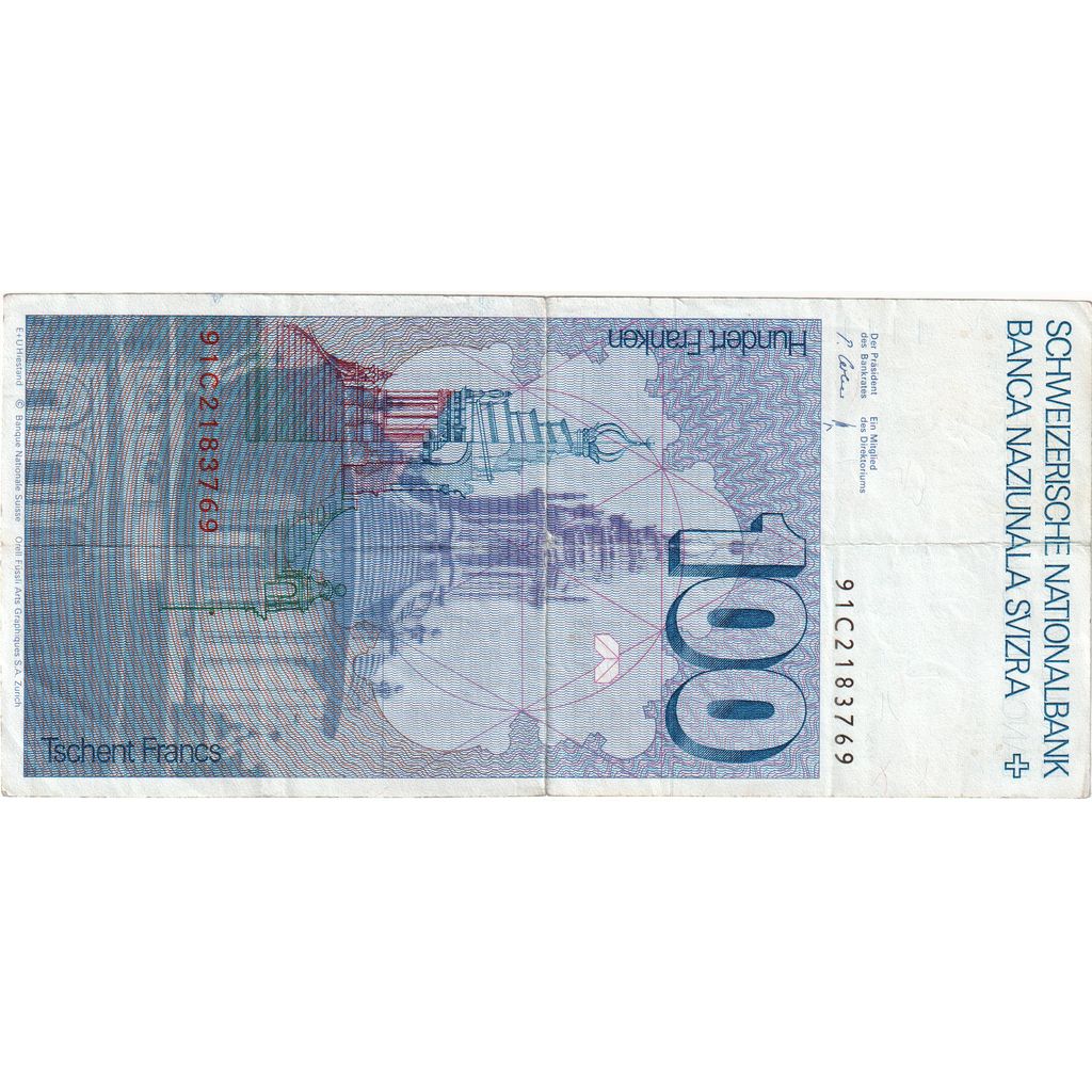 Svizzera, 100 Francs, 1991, BB