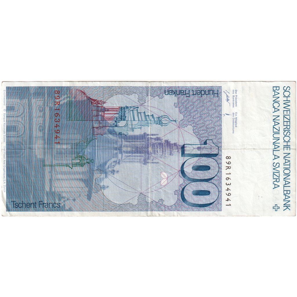 Svizzera, 100 Francs, 1989, BB