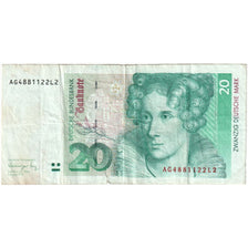 Banknote, GERMANY - FEDERAL REPUBLIC, 20 Deutsche Mark, 1991-08-01, VF(30-35)