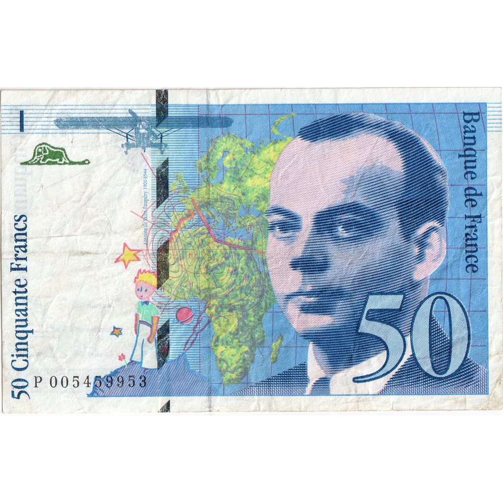Banknote, France, 50 Francs, St Exupéry, 1993, P 005459953, EF(40-45)