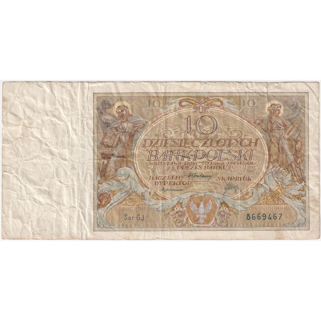 Banknote, Poland, 10 Zlotych, 1929-07-20, F(12-15)