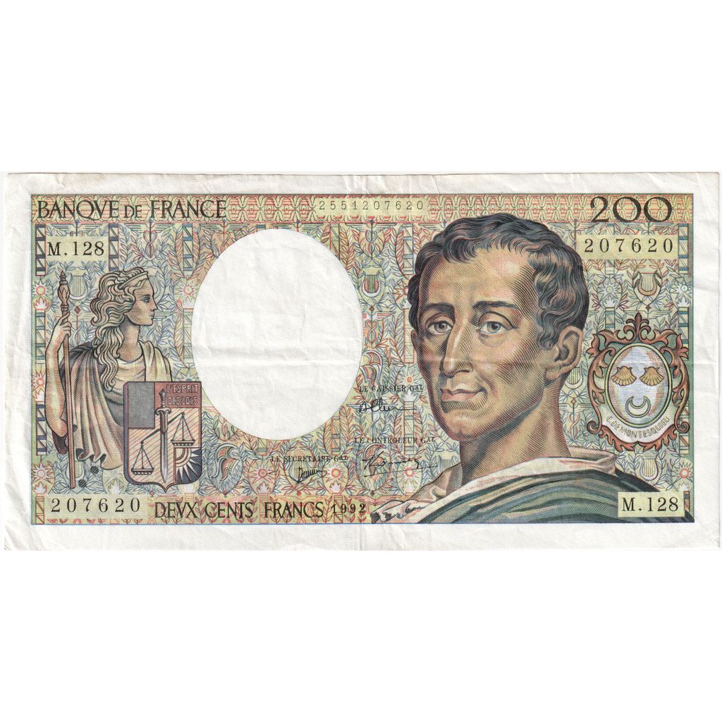 Francia, 200 Francs, Montesquieu, 1992, M.128, BB
