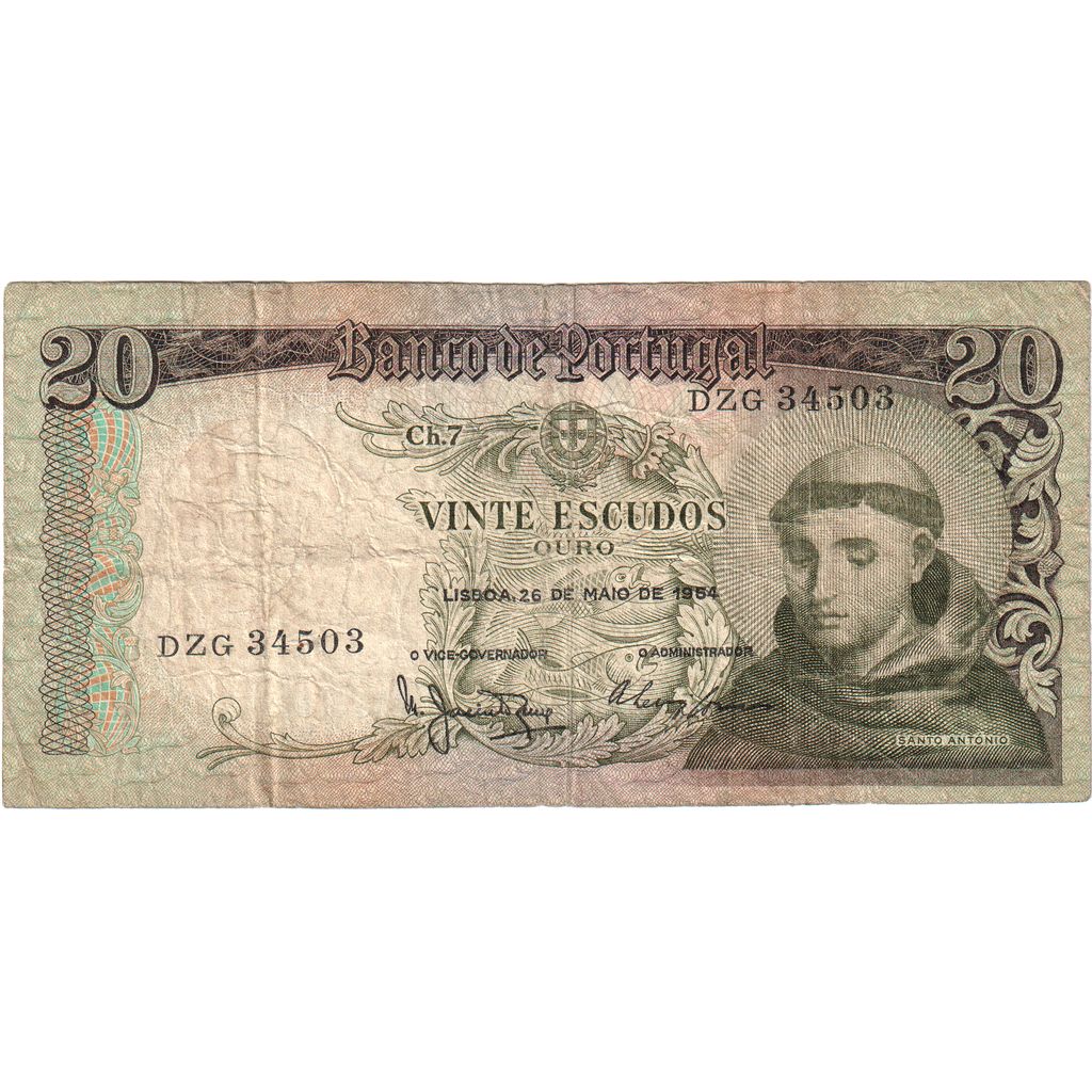 Portugal, 20 Escudos, 1964-05-26, BC