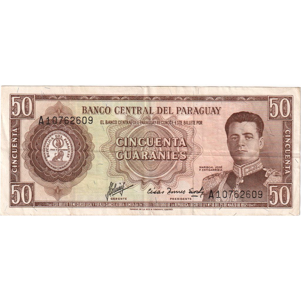 Banknote, Paraguay, 50 Guaranies, UNC(60-62)