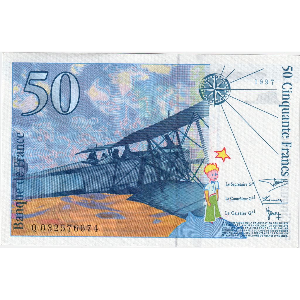 Francia, 50 Francs, St Exupéry, Q 032576674, FDS