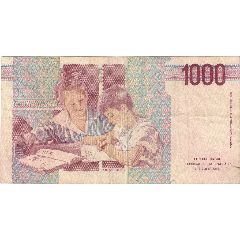 Italia, 1000 Lire, 1990-10-03, MB+