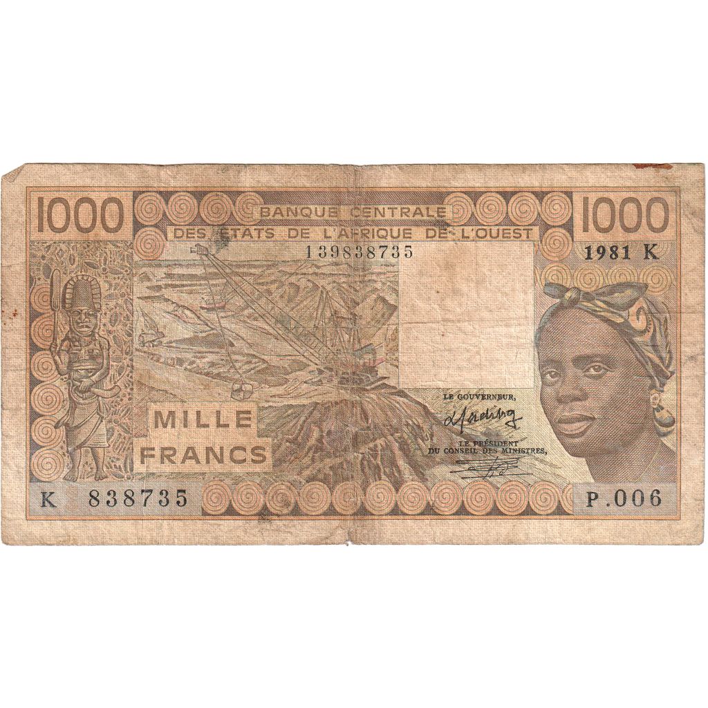 Estados del África Occidental, 1000 Francs, BC+