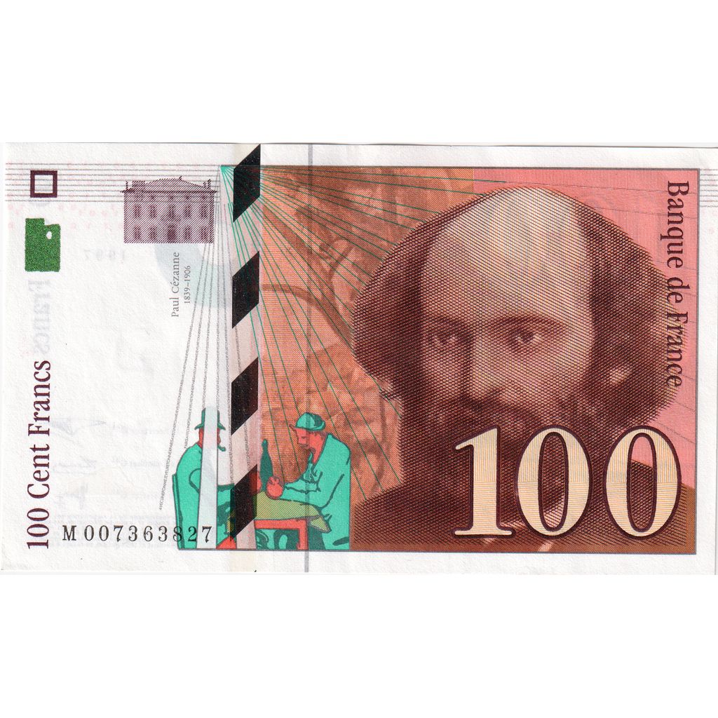 França, 100 Francs, Cézanne, 1997, M.007, AU(55-58)