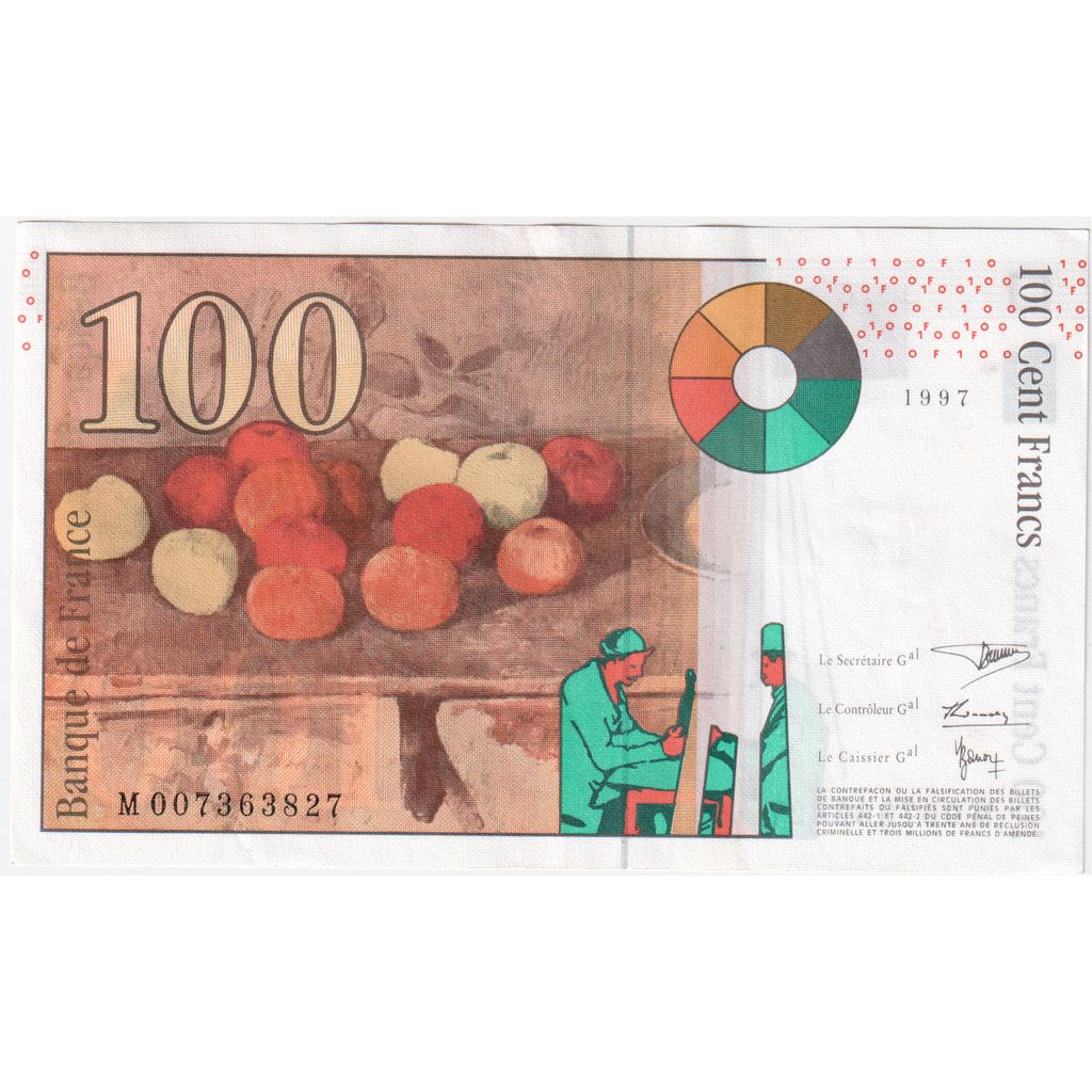 França, 100 Francs, Cézanne, 1997, M.007, AU(55-58)