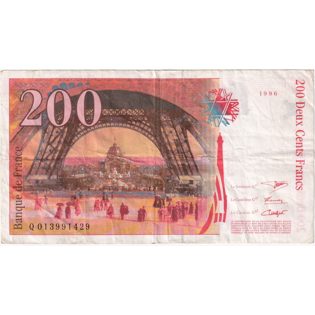 Frankrijk, 200 Francs, Eiffel, Q 013991429, TB+