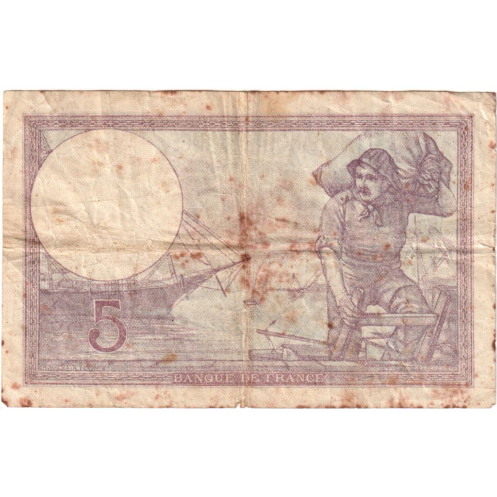França, 5 Francs, 1933-03-02, B.53661, VF(20-25)