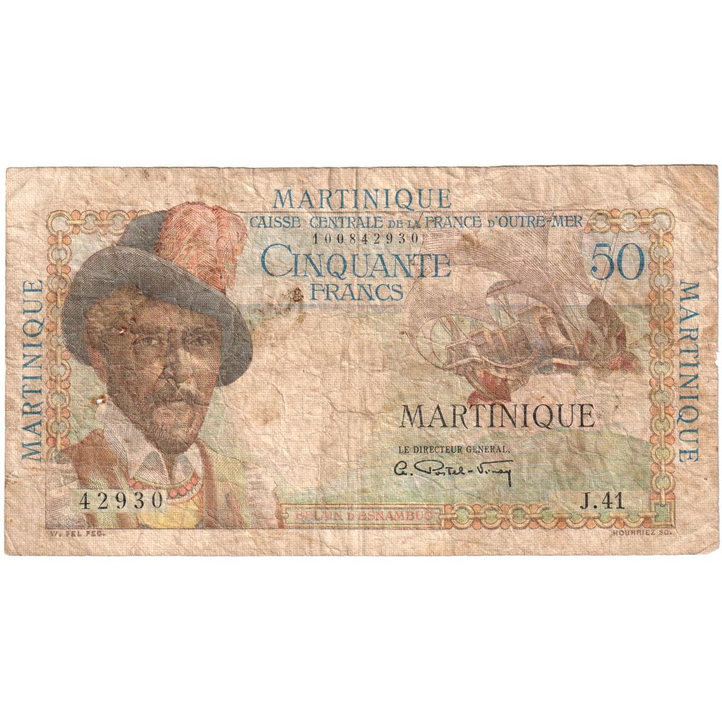 Martinique, 50 Francs, 99421 X.41, VF(20-25)