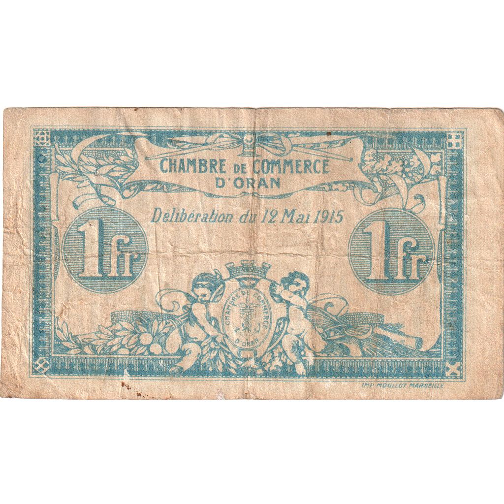 Algeria, 1 Franc, 1915-05-12, EF(40-45)
