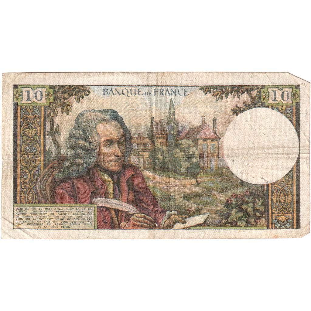 Francia, 10 Francs, Voltaire, 1970-05-08, M.578, BB