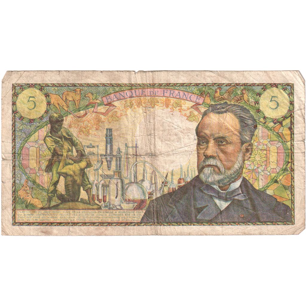 France, 5 Francs, Pasteur, 1958-05-05, O.3, F(12-15)