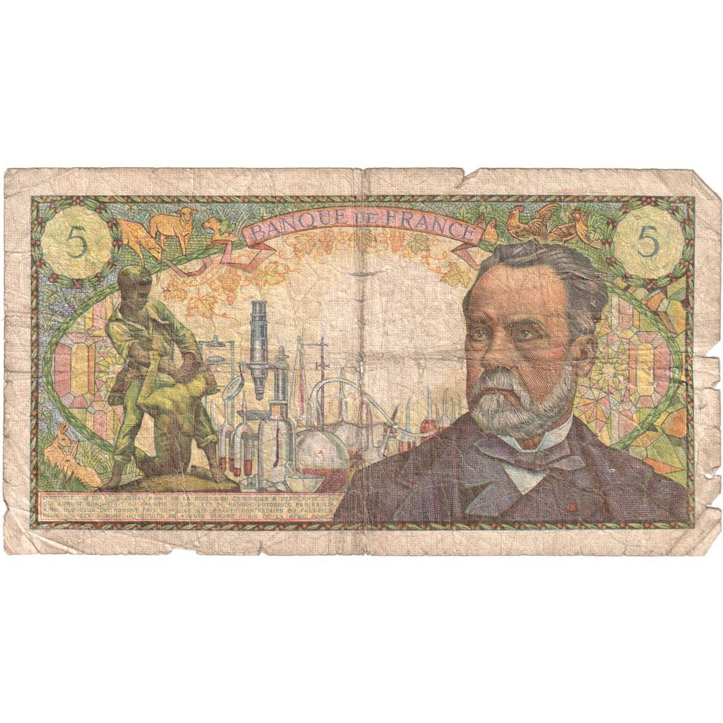 France, 5 Francs, Pasteur, 1966-09-01, P.27, TB