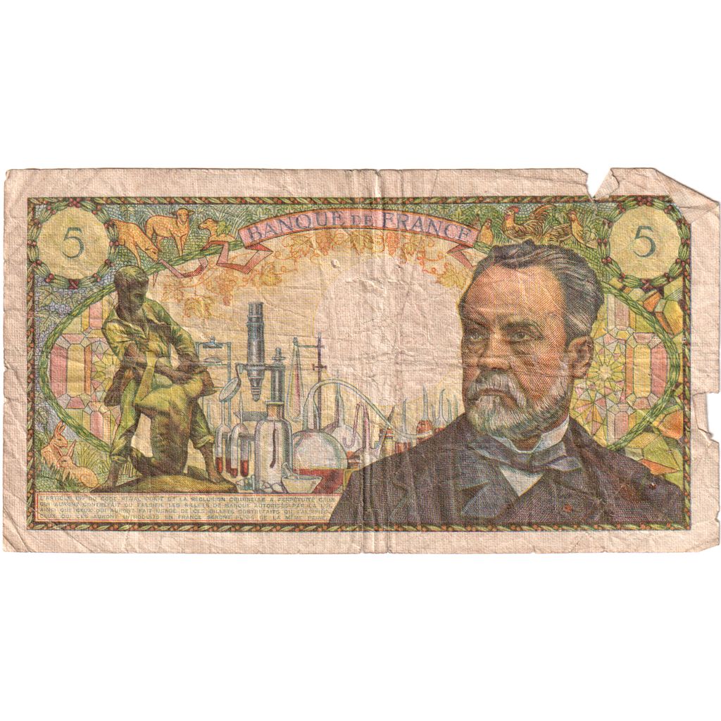 Frankrijk, 5 Francs, Pasteur, 1969-02-06, H.88, TB