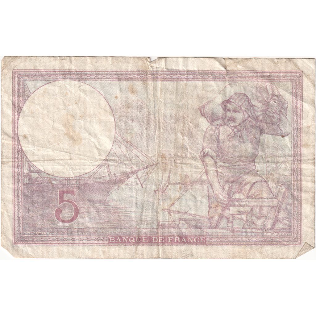 Francja, 5 Francs, Violet, 1940-12-05, Q.67011, EF(40-45)