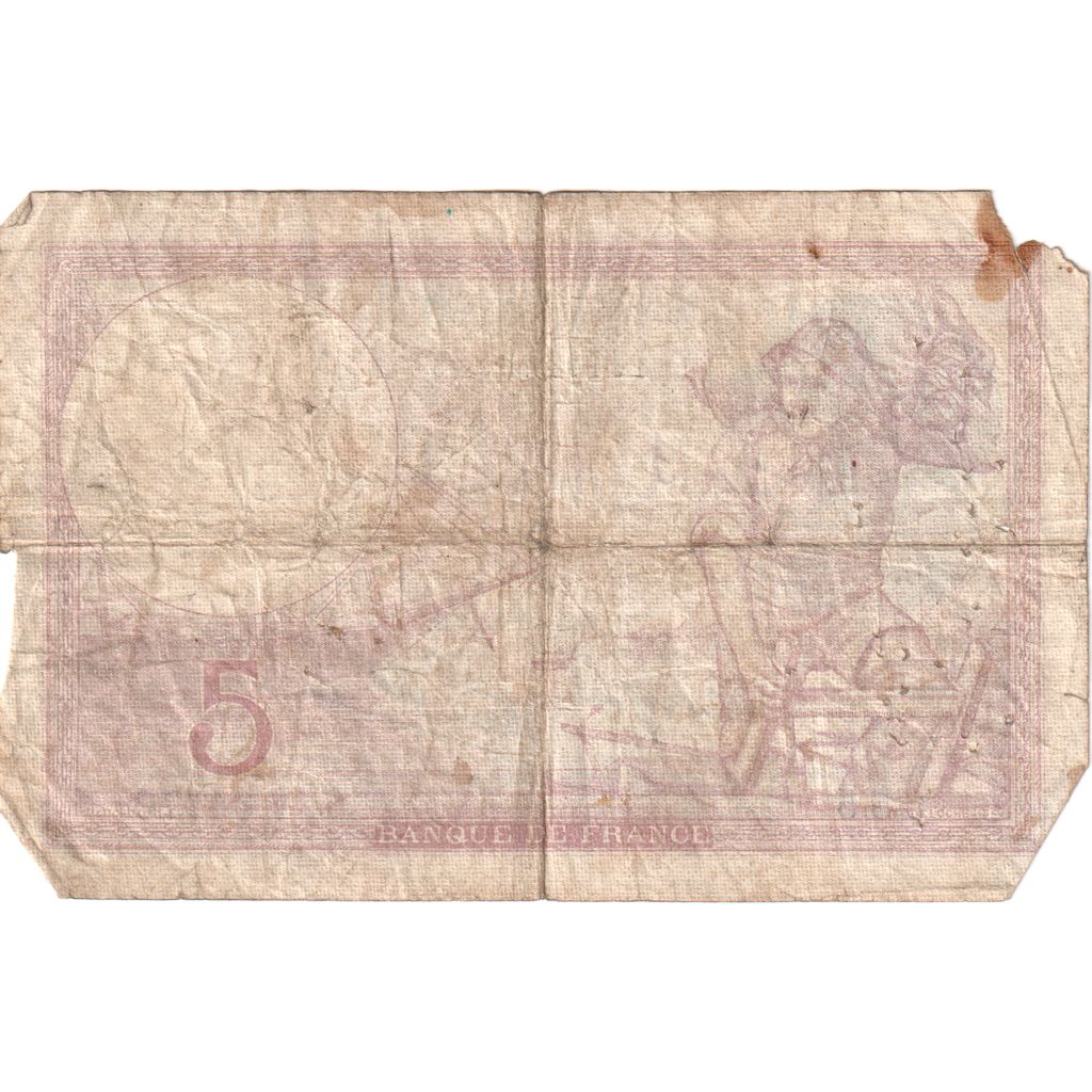 France, 5 Francs, Violet, 1939-10-19, V.64770, VF(20-25)