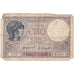 Francja, 5 Francs, Violet, 1920-12-21, M.5901, VF(20-25)
