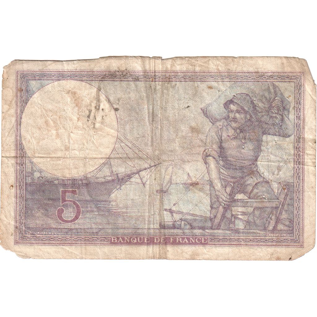 Francja, 5 Francs, Violet, 1920-12-21, M.5901, VF(20-25)