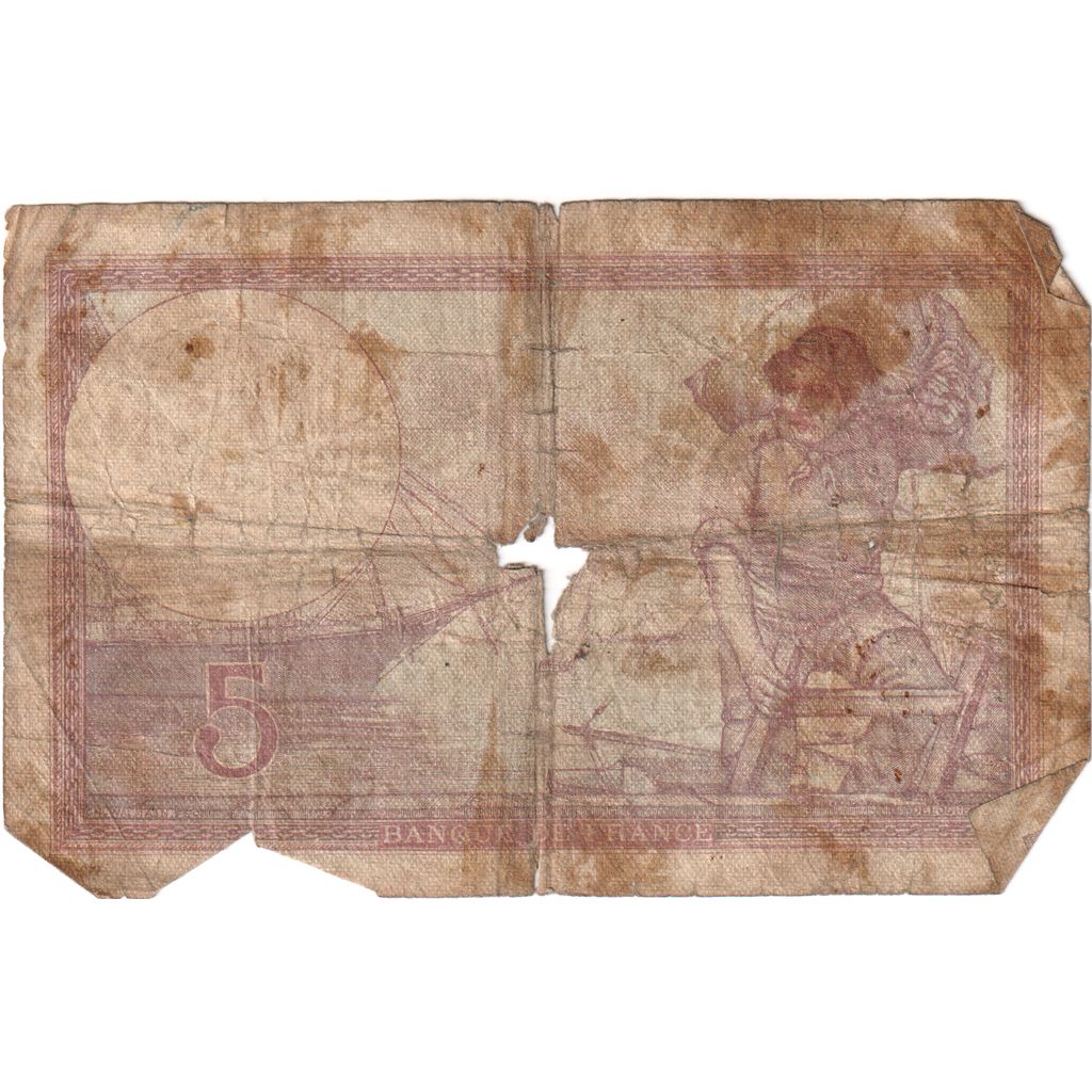 France, 5 Francs, Violet, 1933-05-18, L.55211, VG(8-10)