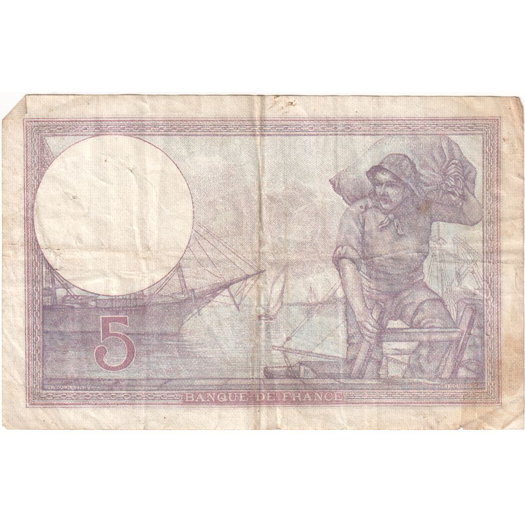 Francia, 5 Francs, Violet, 1922-06-03, A.8664, B+