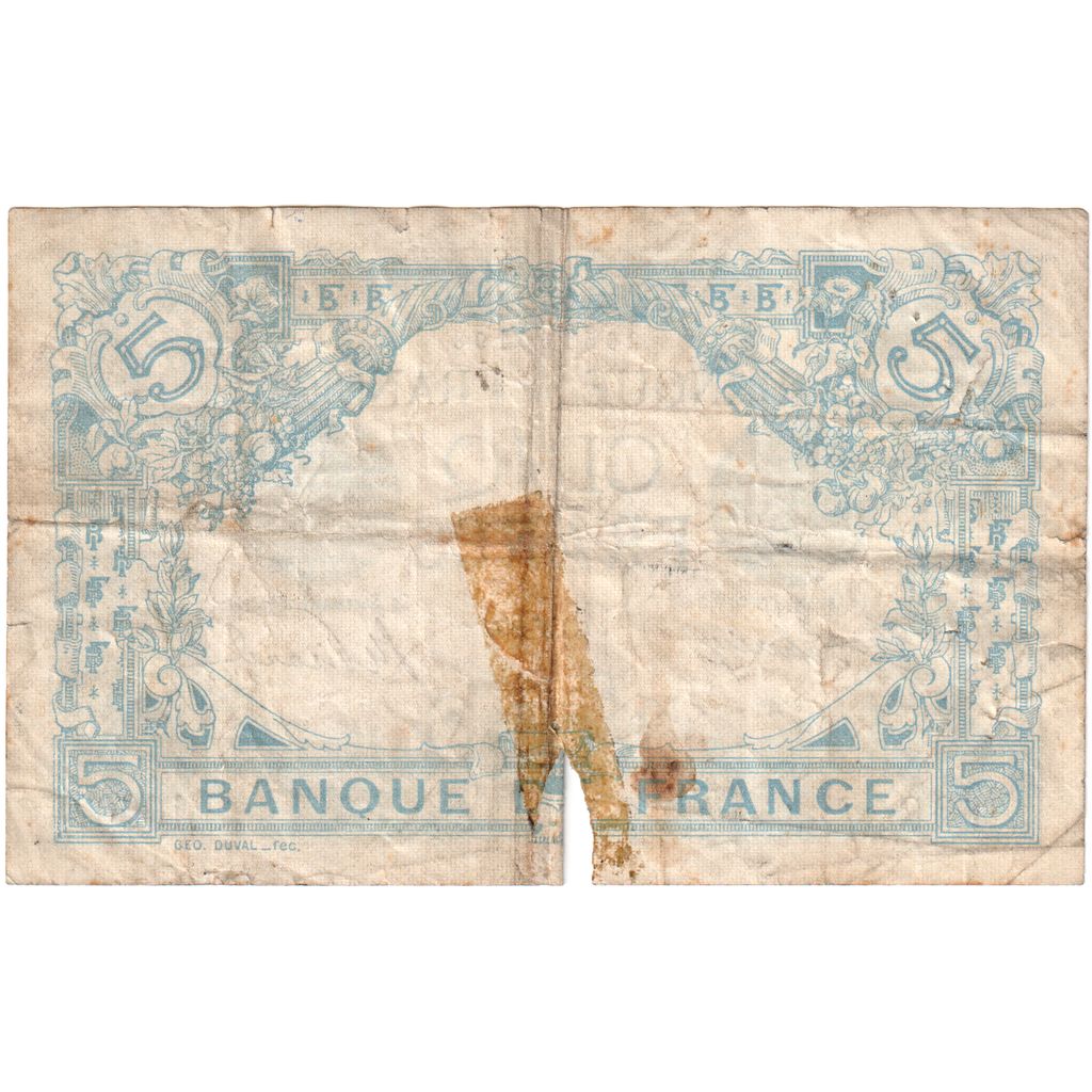 Frankreich, 5 Francs, Bleu, 1916-03-01, U.10607, SGE