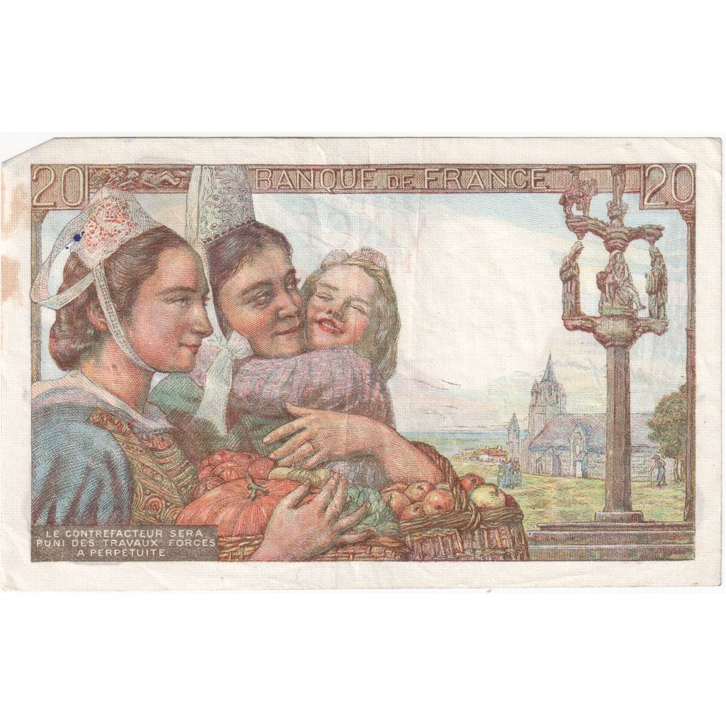 Frankreich, 20 Francs, Pêcheur, 1943-10-07, F.95, SS