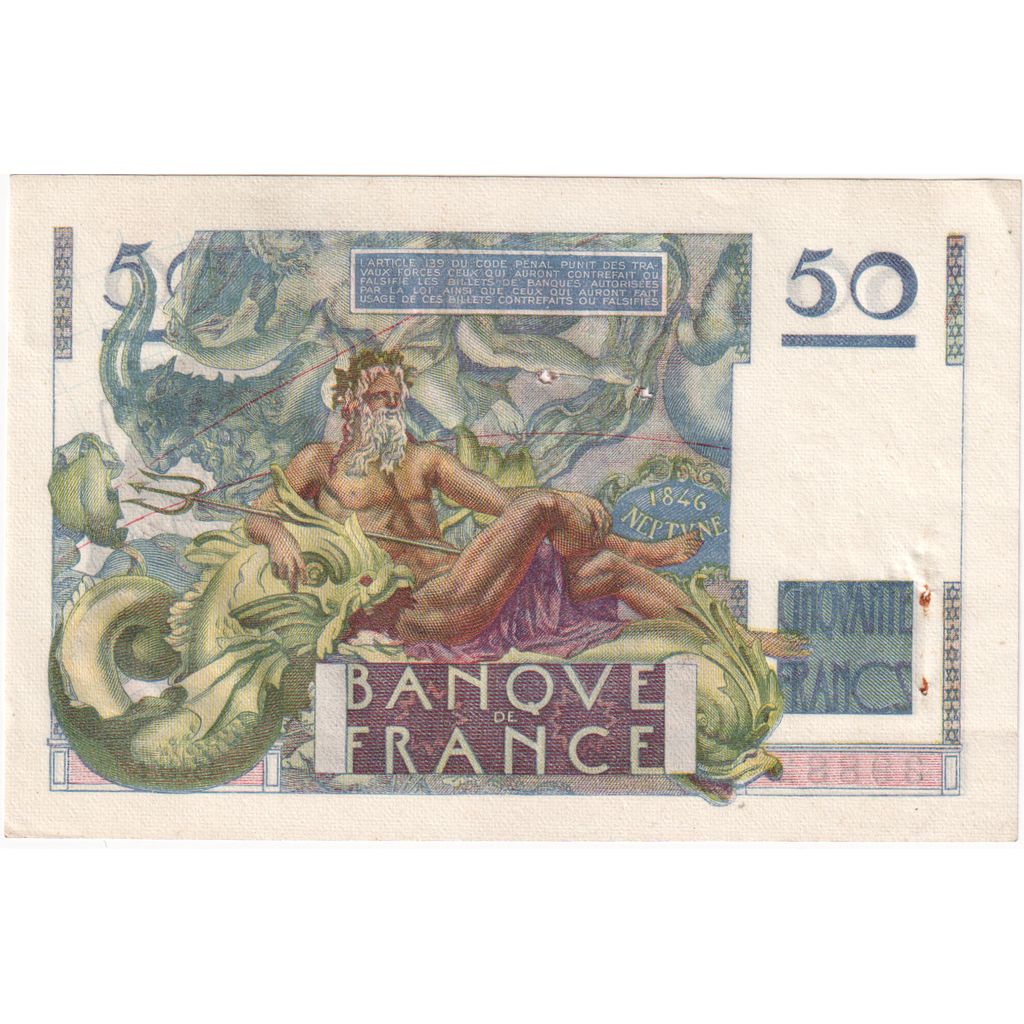 France, 50 Francs, Le Verrier, 1947-3-20, B.57, EF(40-45)