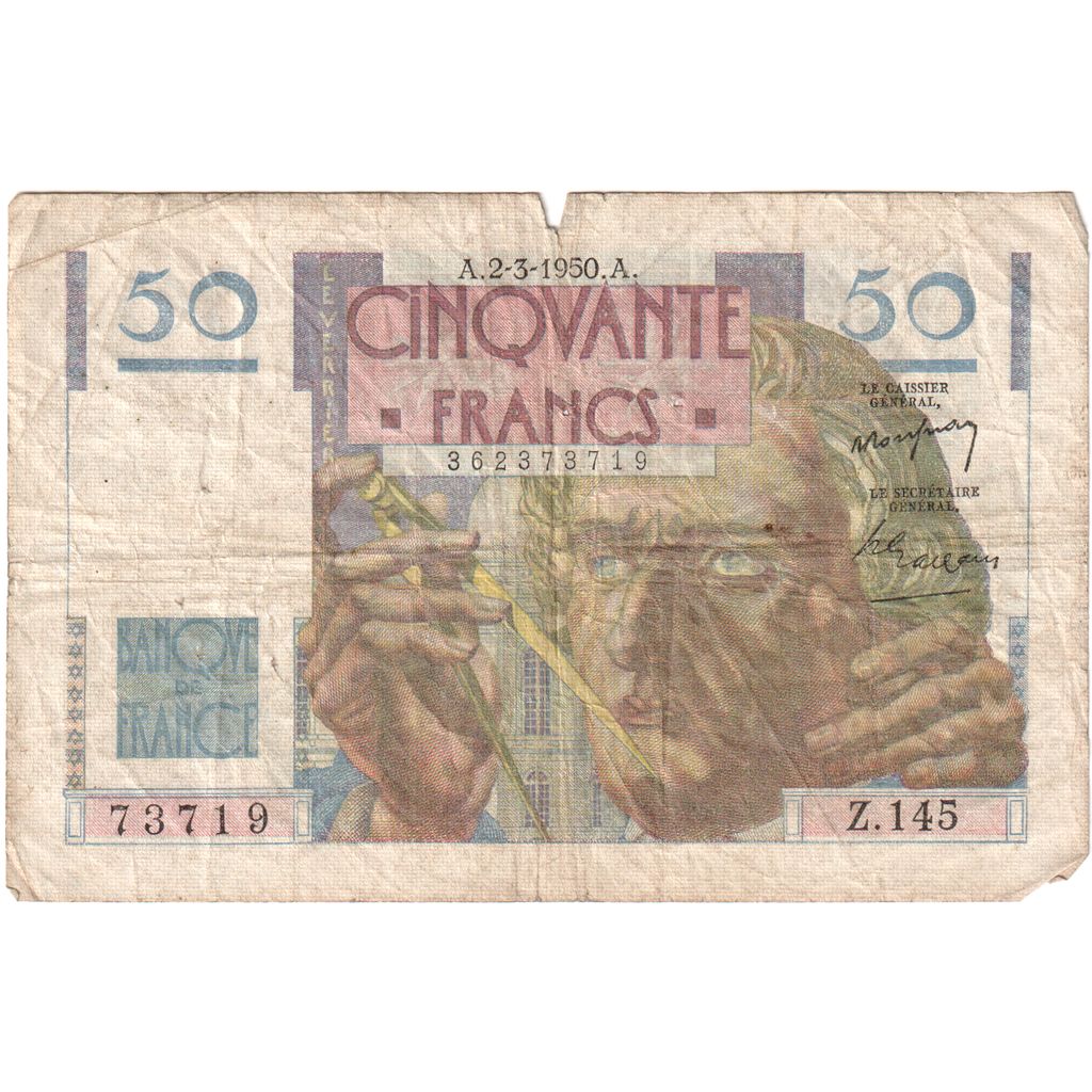 Frankrijk, 50 Francs, Le Verrier, 1950-03-02, Z.145, TTB