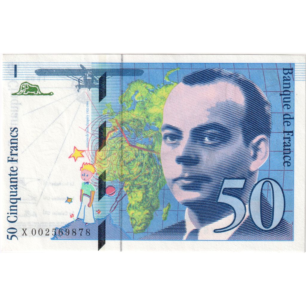 France, 50 Francs, St Exupéry, X002569878, AU(55-58)