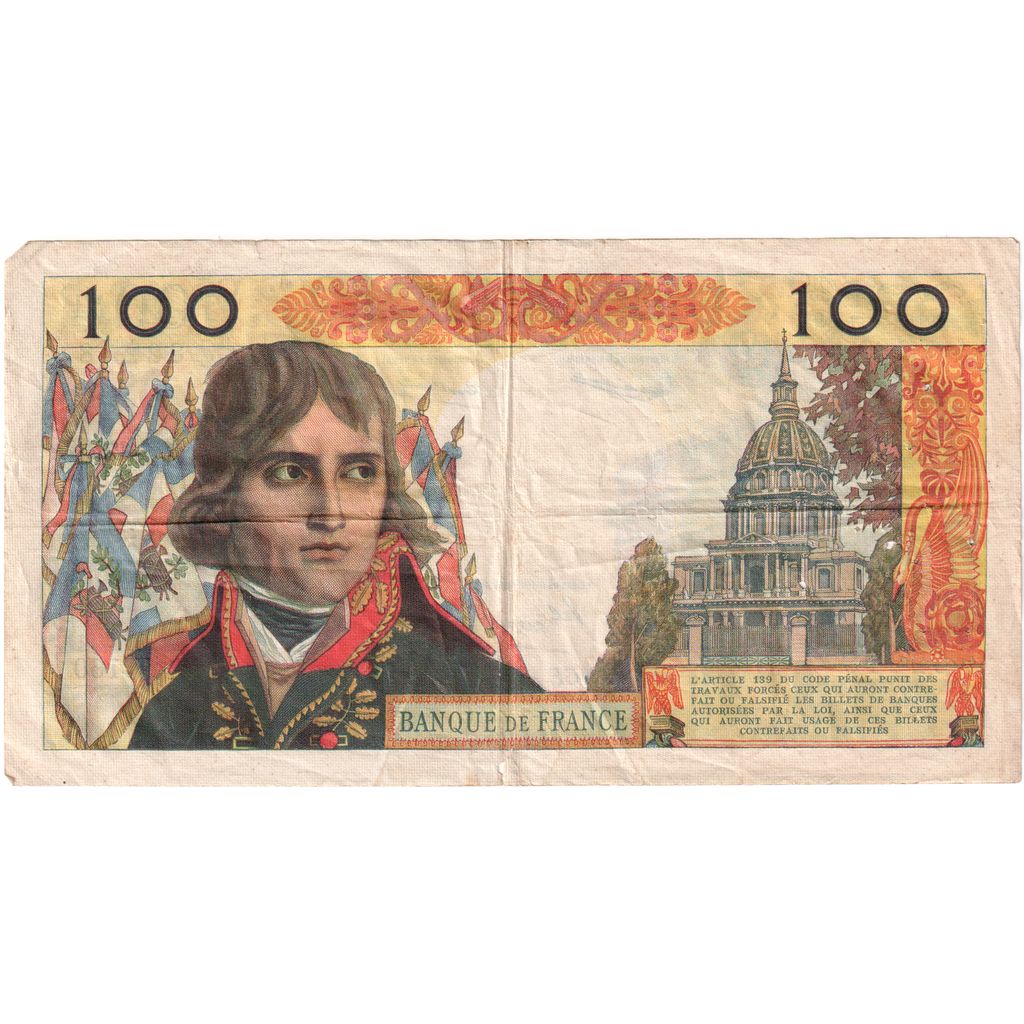 France, 100 Nouveaux Francs, Bonaparte, 1962-03-01, T.160, VF(30-35)