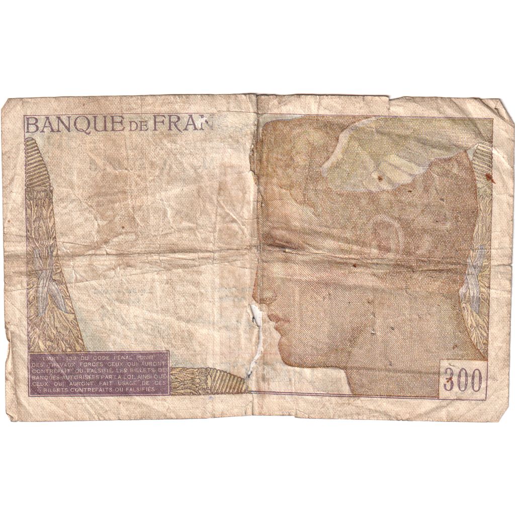 Francja, 300 Francs, Serveau, 1939-02-09, M, VG(8-10)
