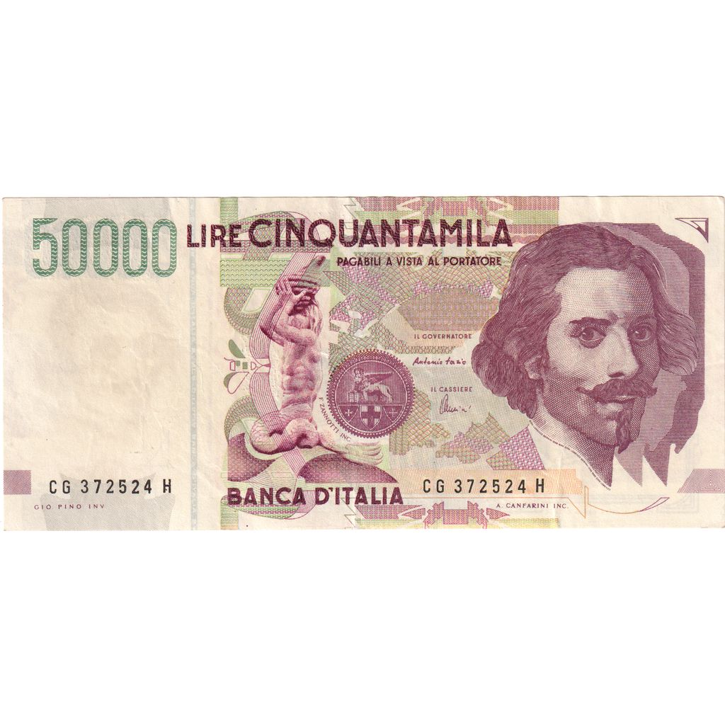 Italie, 50,000 Lire, 1992-05-21, SUP