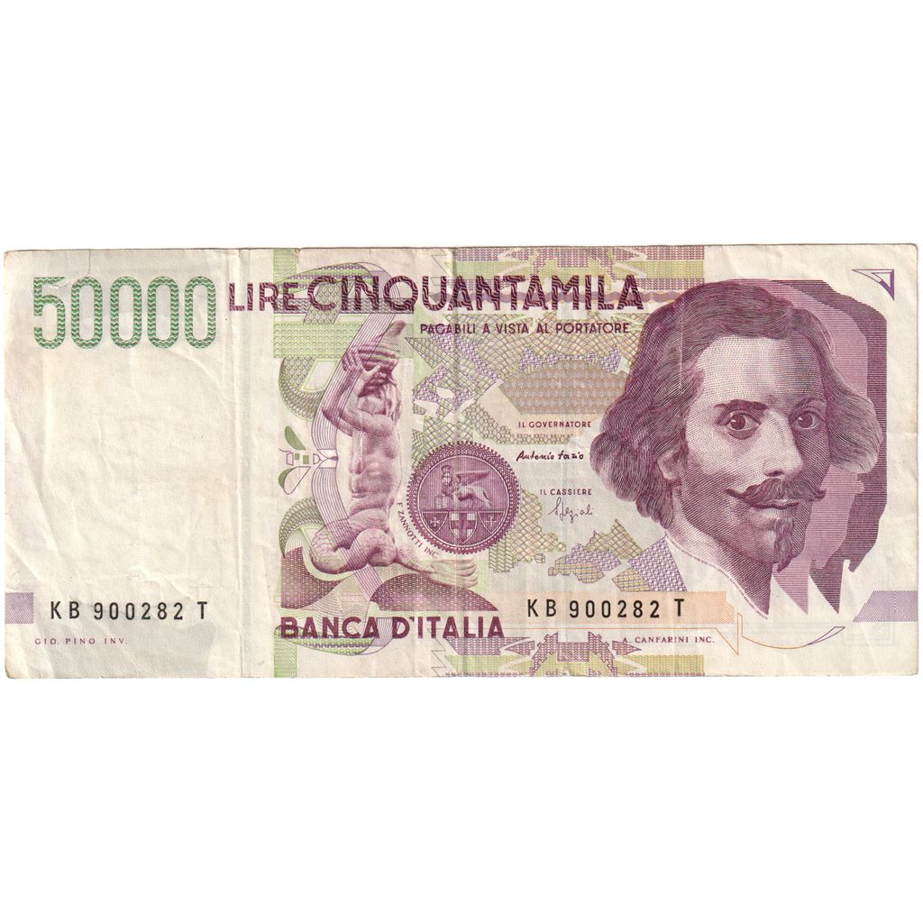 Italy, 50,000 Lire, 1992-05-21, VF(30-35)