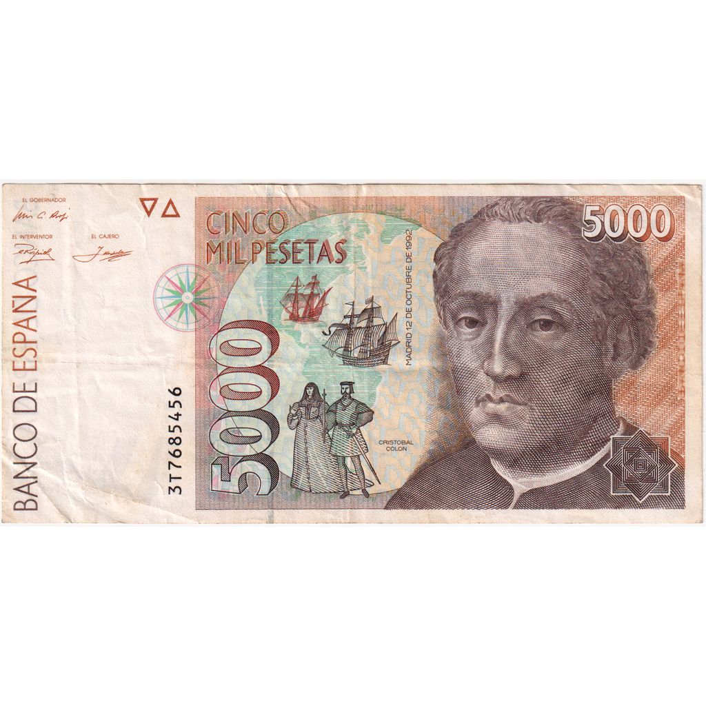 Spagna, 5000 Pesetas, 1992-10-12, BB