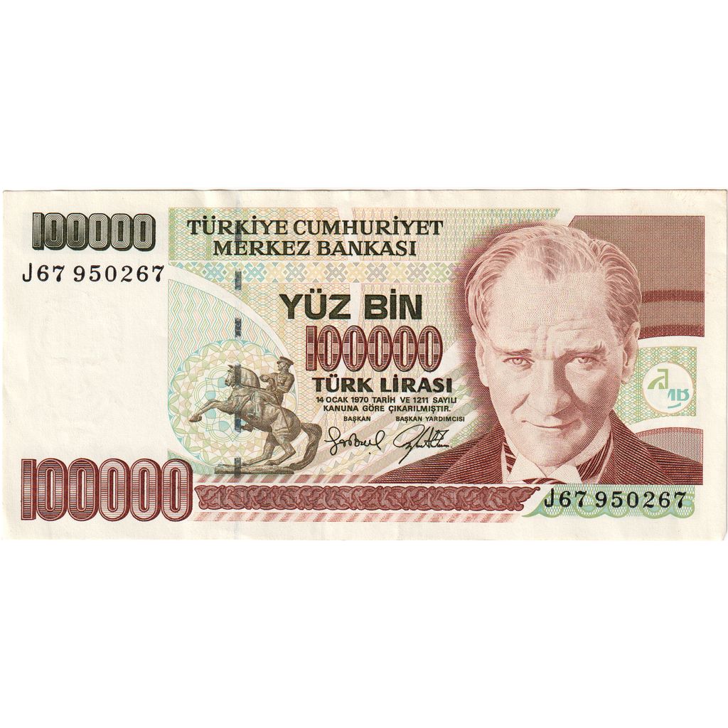Turcja, 100,000 Lira, UNC(64)