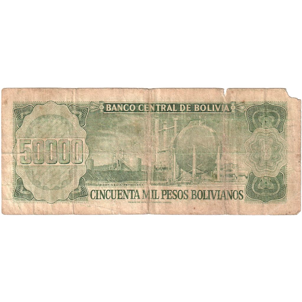 Bolívia, 50,000 Pesos Bolivianos, 1984-06-05, VG(8-10)