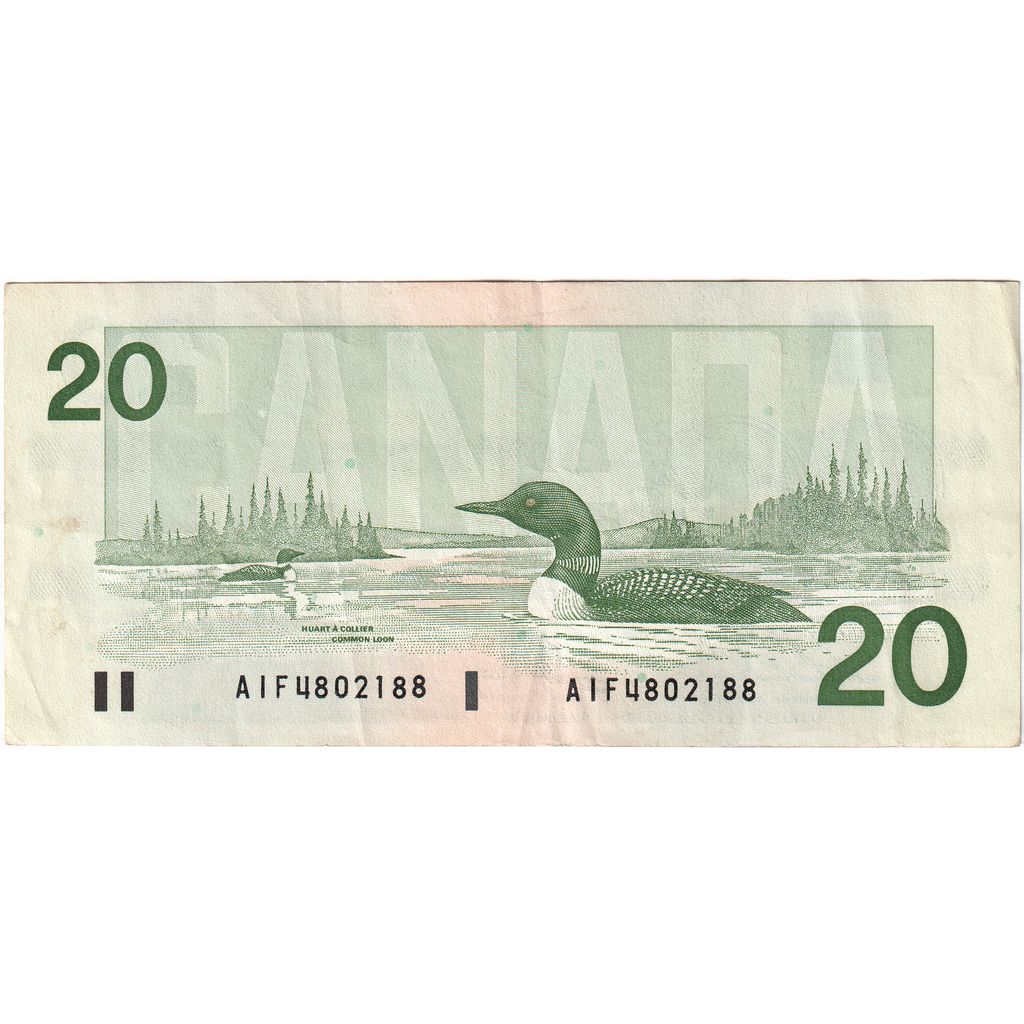 Canadá, 20 Dollars, 1991, BC+