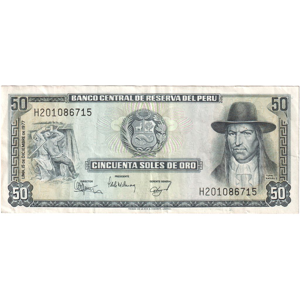 Peru, 50 Soles De Oro, 1977-12-15, EF(40-45)