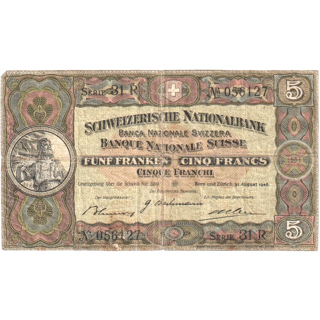 Schweiz, 5 Franken, 1946-08-31, S