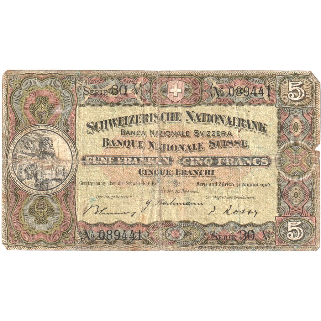 Schweiz, 5 Franken, 1946-08-31, S