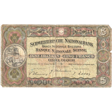 Switzerland, 5 Franken, 1946-08-31, VF(20-25)