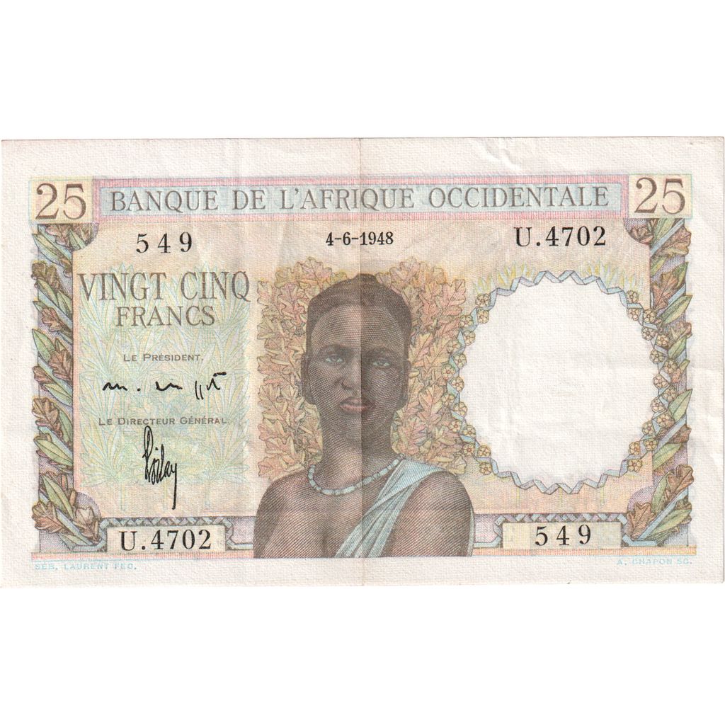 Africa occidentale francese, 25 Francs, 1948-06-04, BB