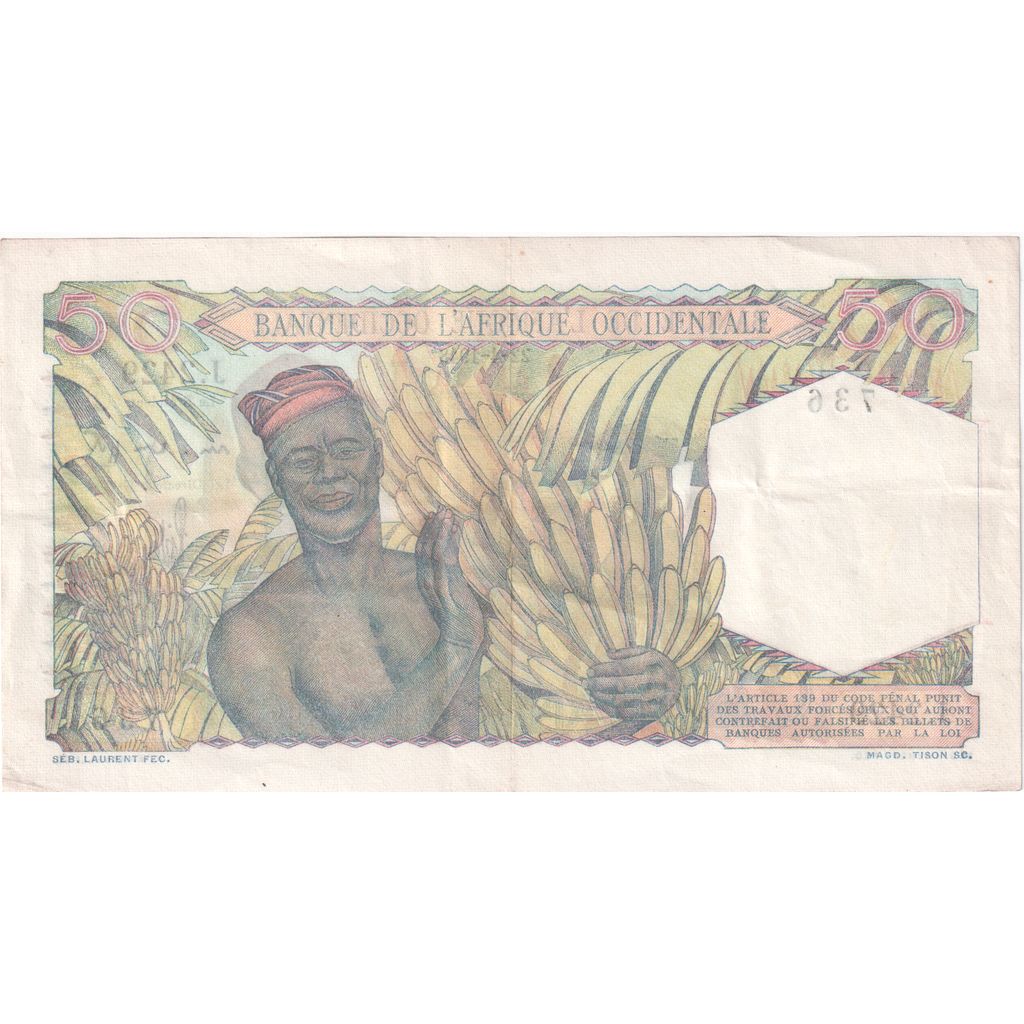 Francuska Afryka Zachodnia, 50 Francs, 1948-04-22, EF(40-45)
