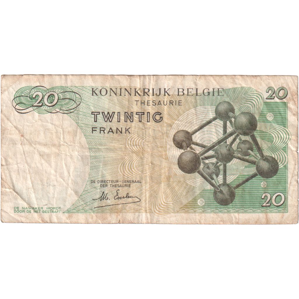 Belgio, 20 Francs, 1964-06-15, SPL-