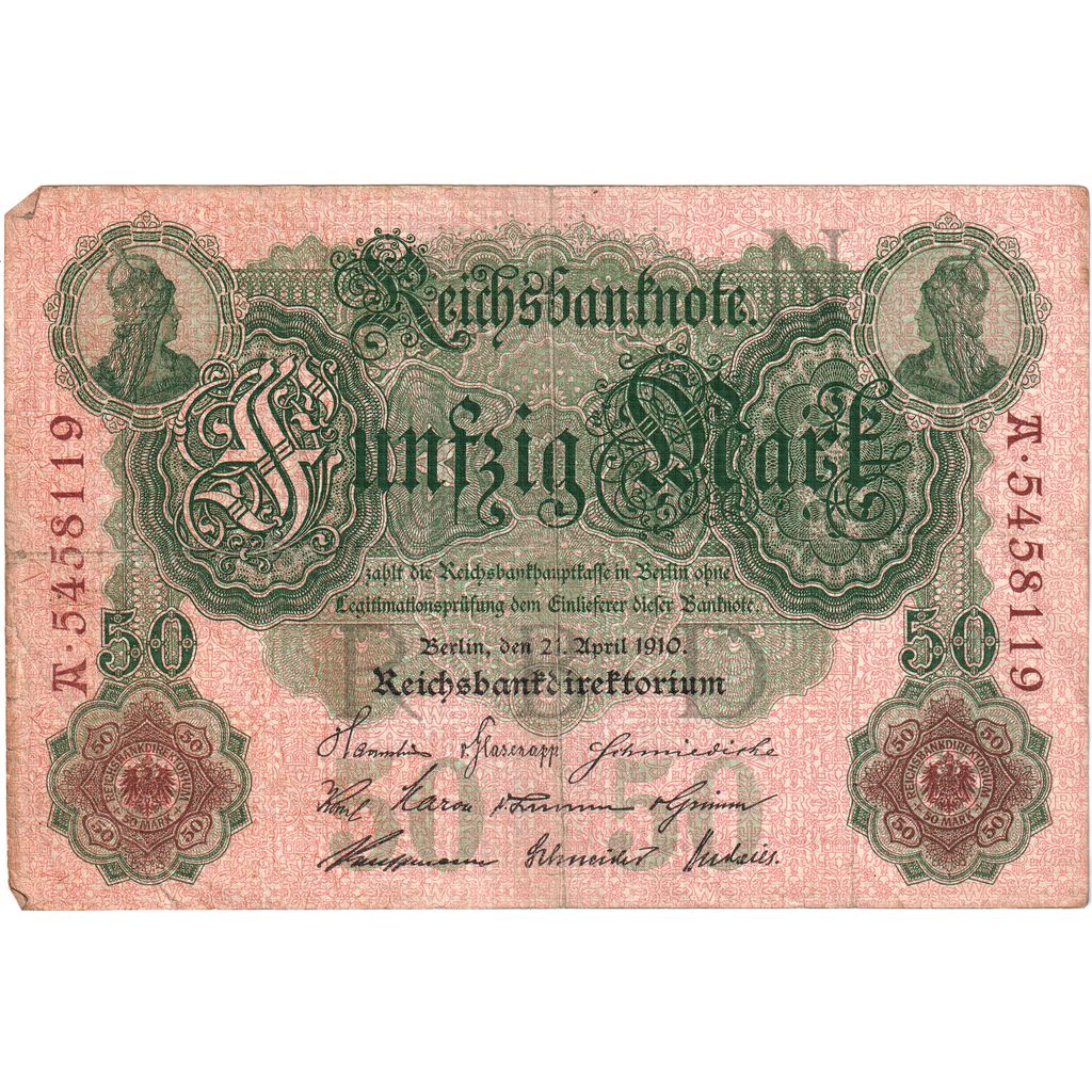Alemanha, 50 Mark, 1910-04-21, AU(55-58)