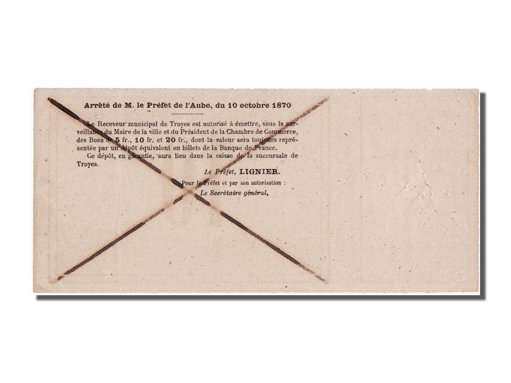 Geldschein, Frankreich, 10 Francs, 1870, VZ+